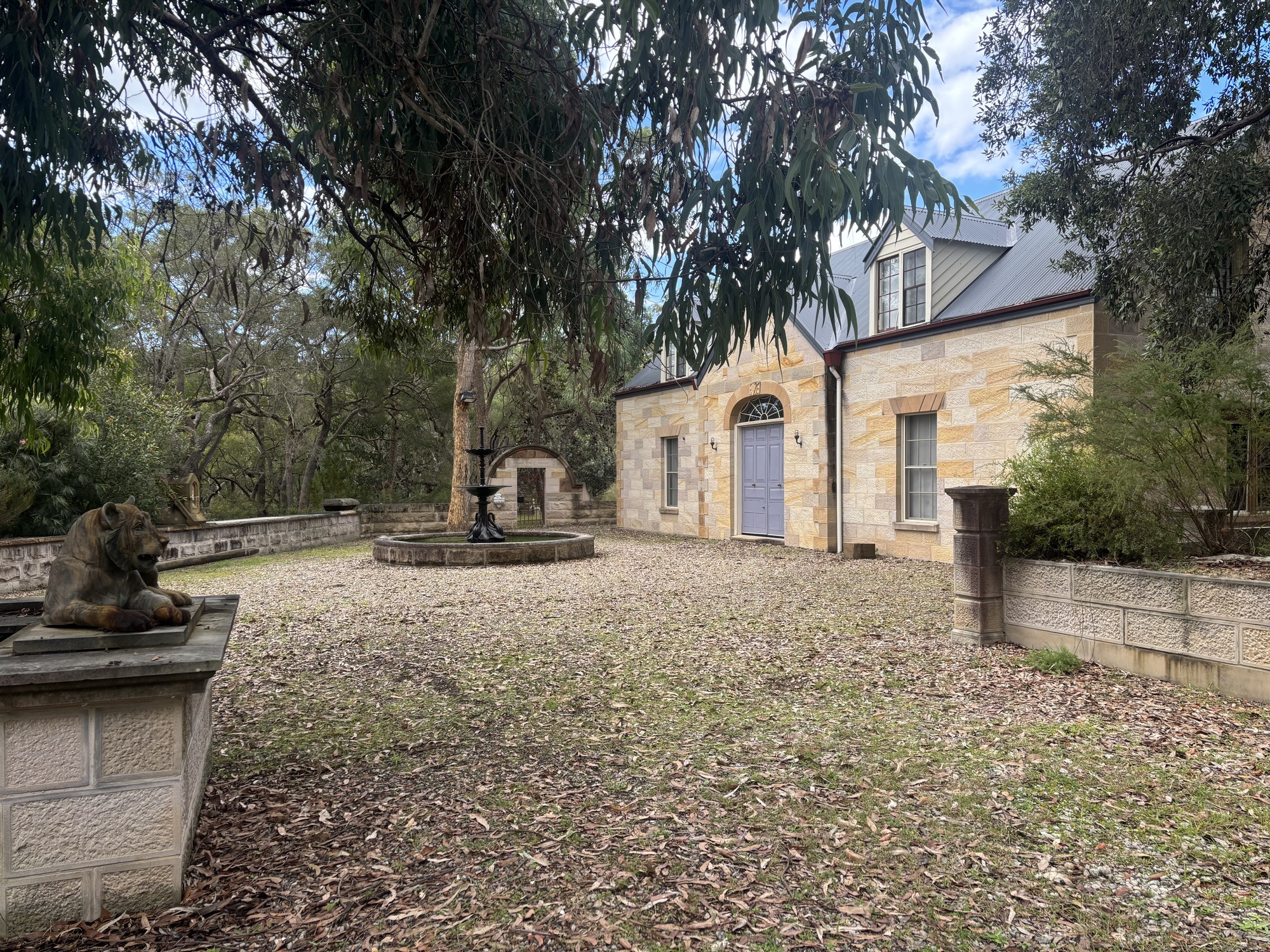 View looking at front of stonehouse