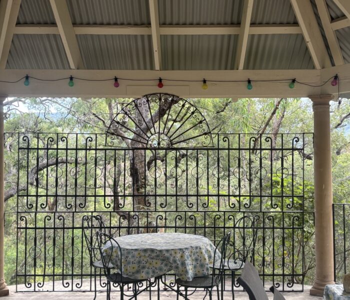 View from inside gazebo